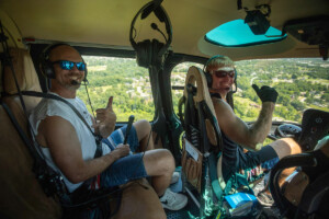 In flight with Andrei Burton and Jason Schwinabart in Bentonville Arkansas at the OZ Trails
